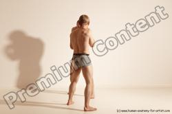 Underwear Martial art Man - Man White Moving poses Slim Short Blond Dynamic poses Academic